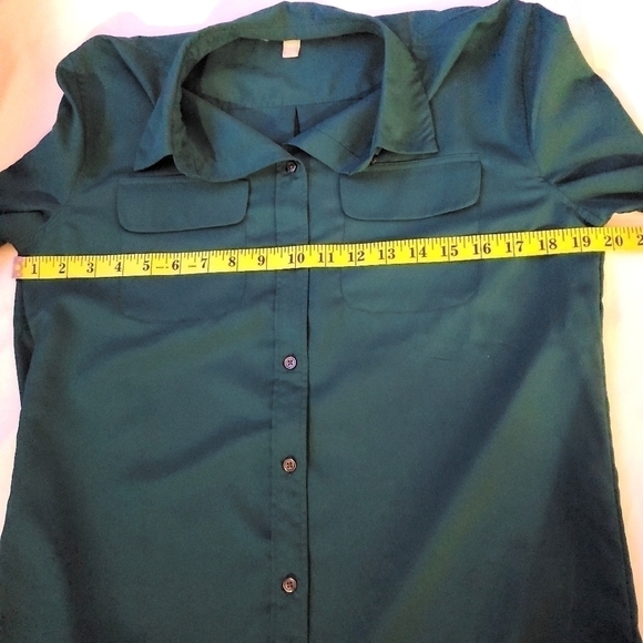 Banana Republic button down blouse l/s teal - Picture 6 of 8